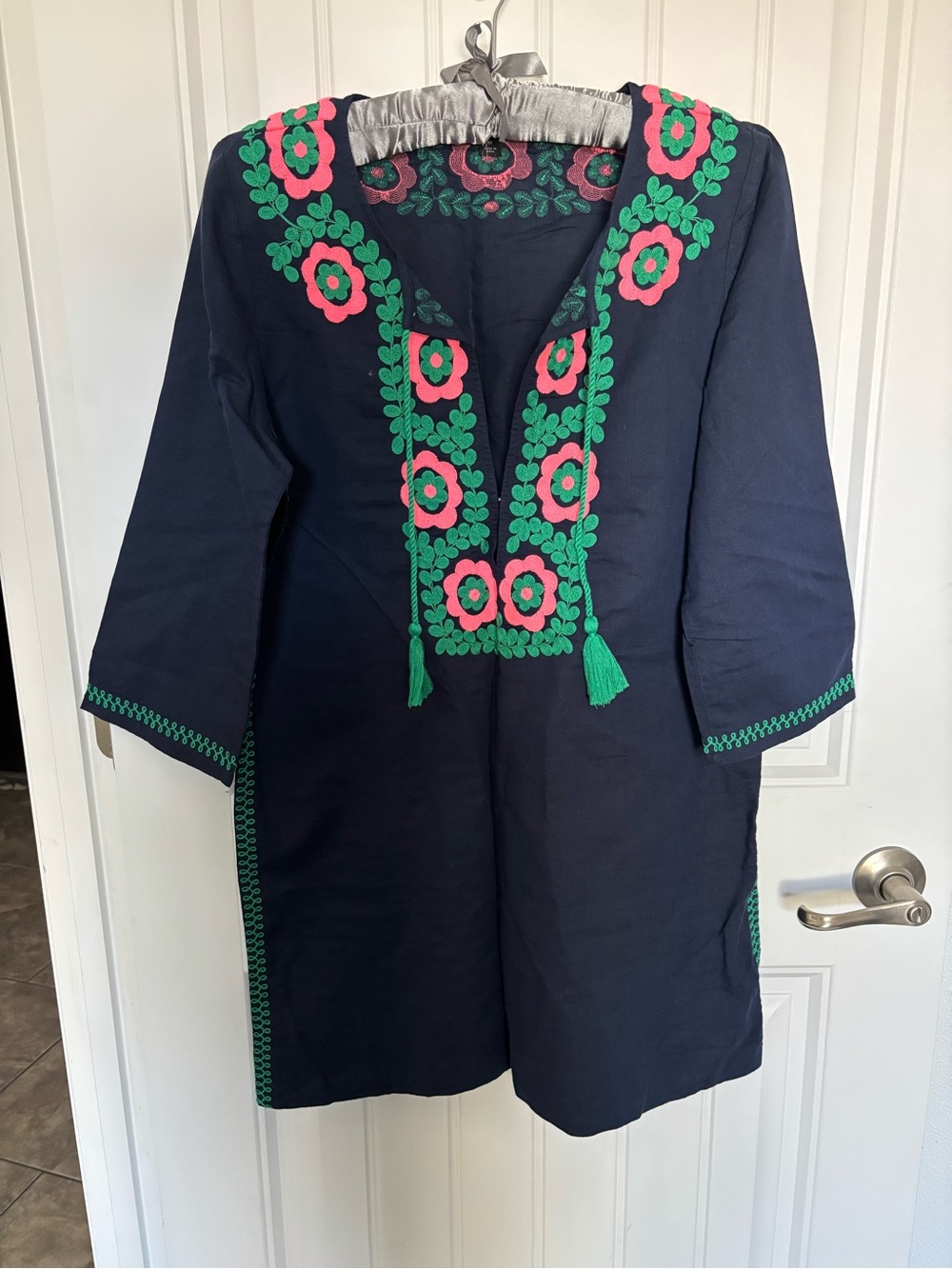 NWOT. Beautiful J Crew navy caftan/swim cover up.
